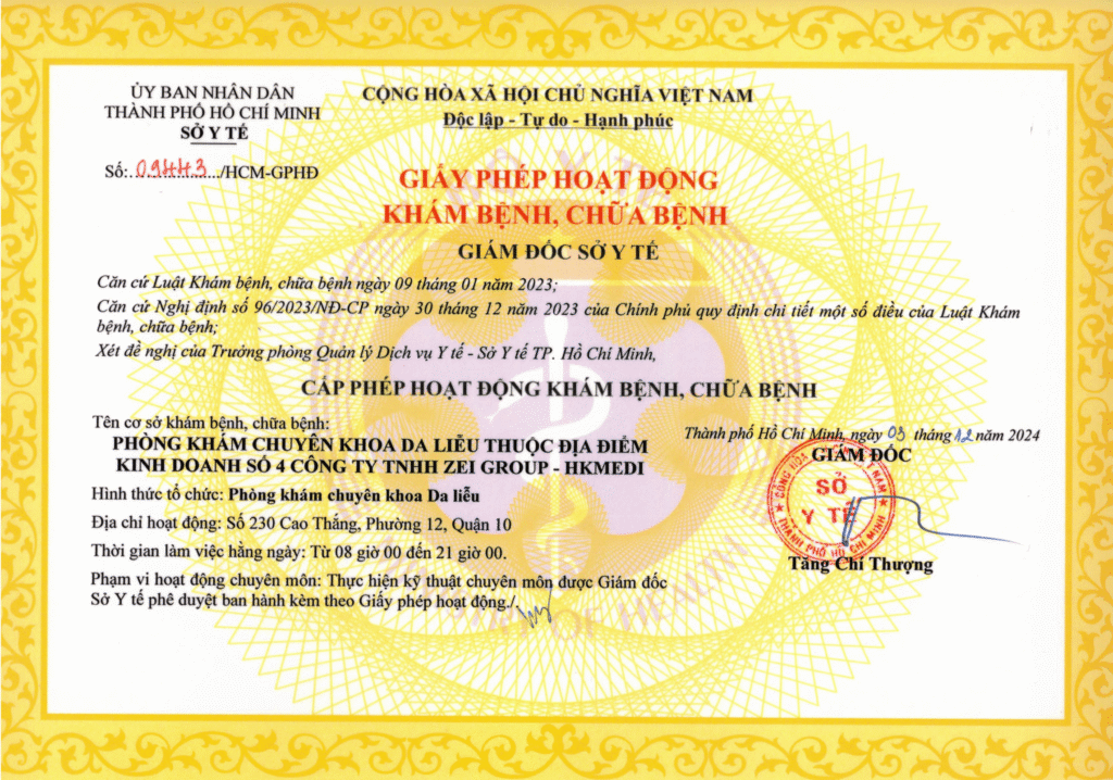 2. Giấy phép hoạt động phòng khám HKMEDI PK SÀI GÒN 2 lần 2-1