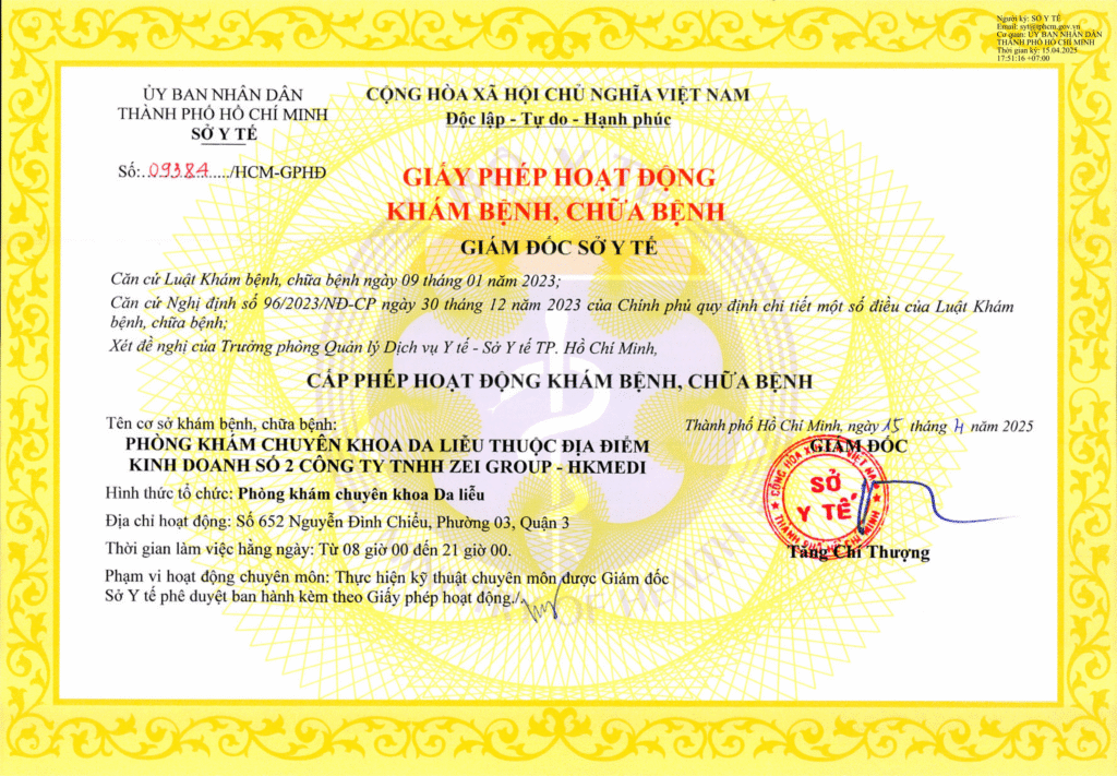 3. Giấy phép hoạt động khám chữa bệnh HKMEDI PK SÀI GÒN 1 lần 2-1