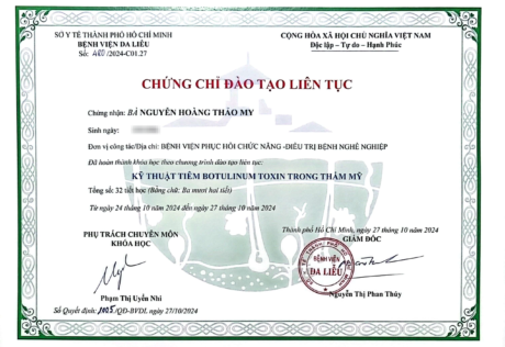 Chứng chỉ Kỹ Thuật Tiêm Botulinum Toxin Trong Thẩm Mỹ_2